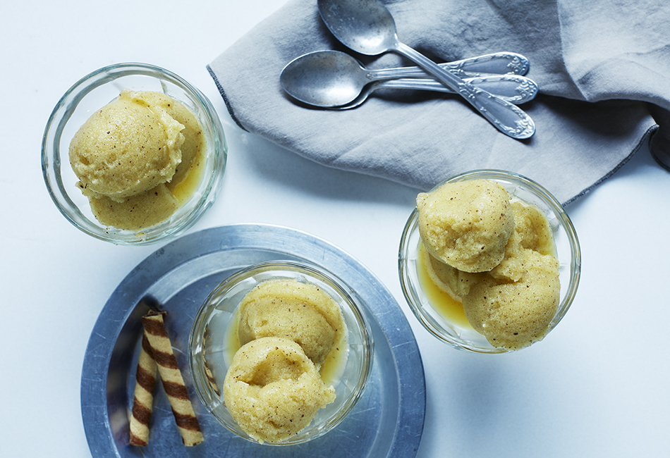 Kiwi and pineapple sorbet